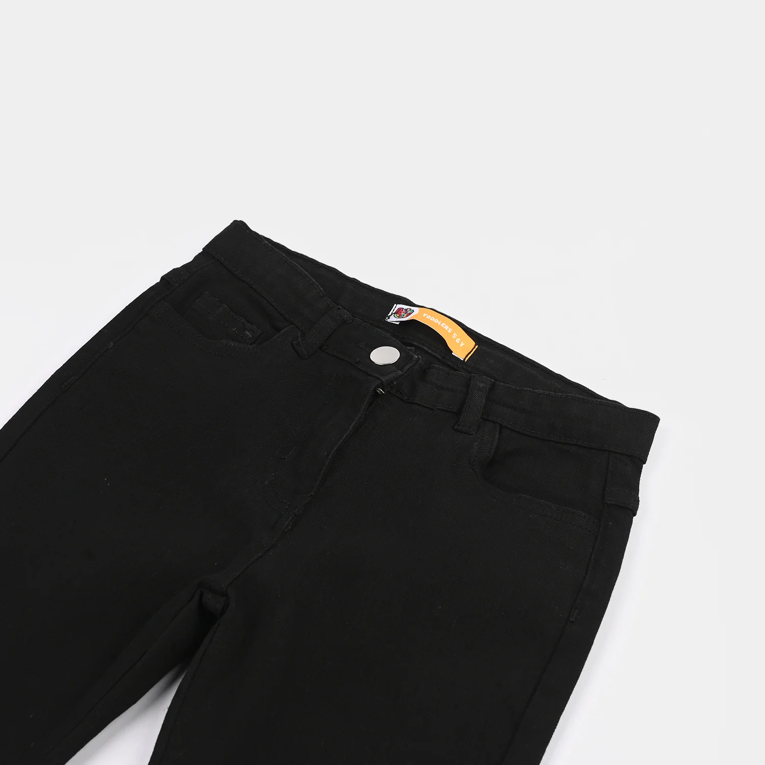 Girls Denim Stretch Pants - Black - Image 2