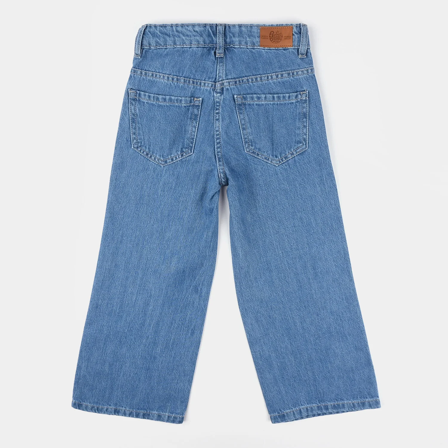 Girls Denim Viscose Pants (Lily) - Mid Blue - Image 4