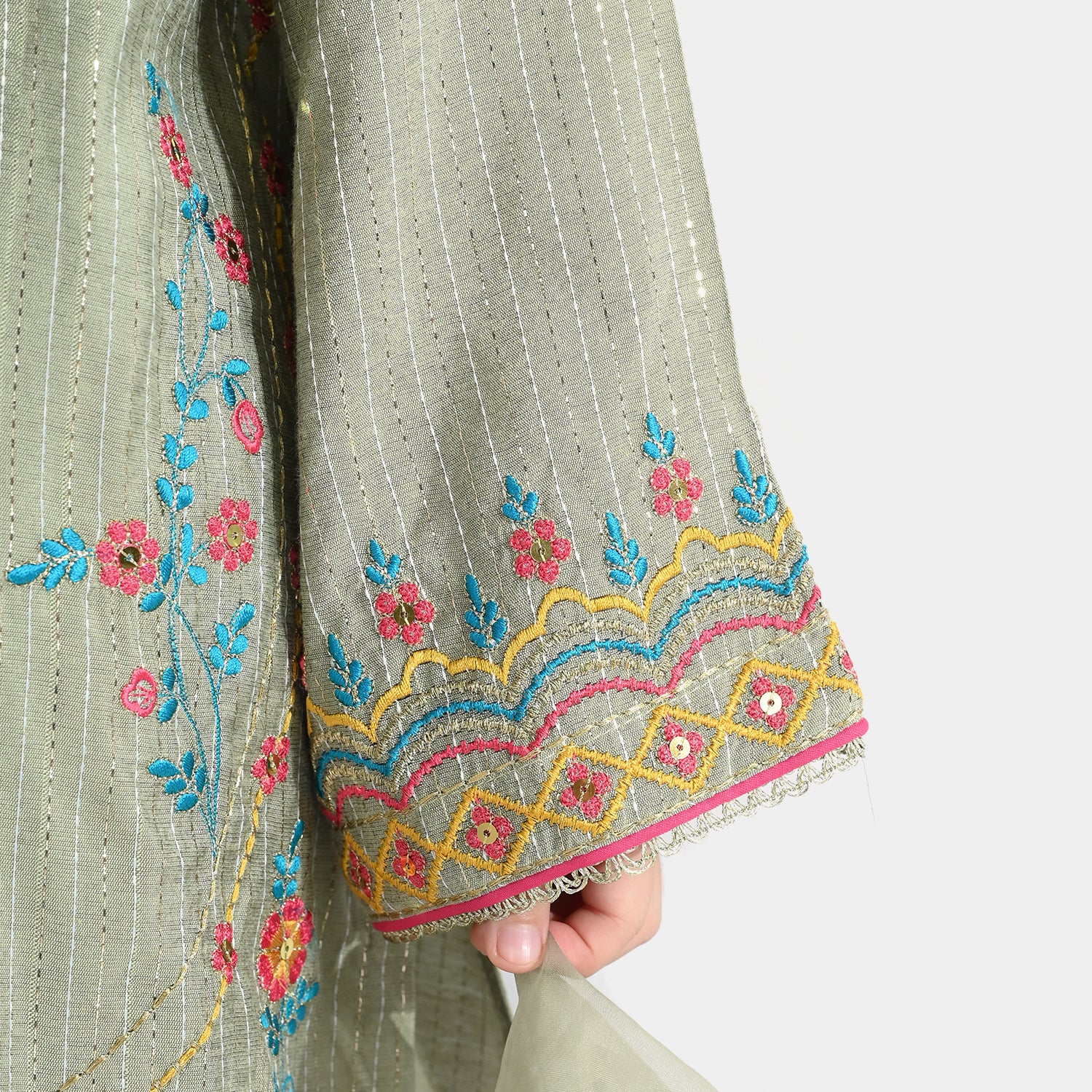 Girls Dobby 3Pcs Zauq E Hassan-PISTA - Image 3