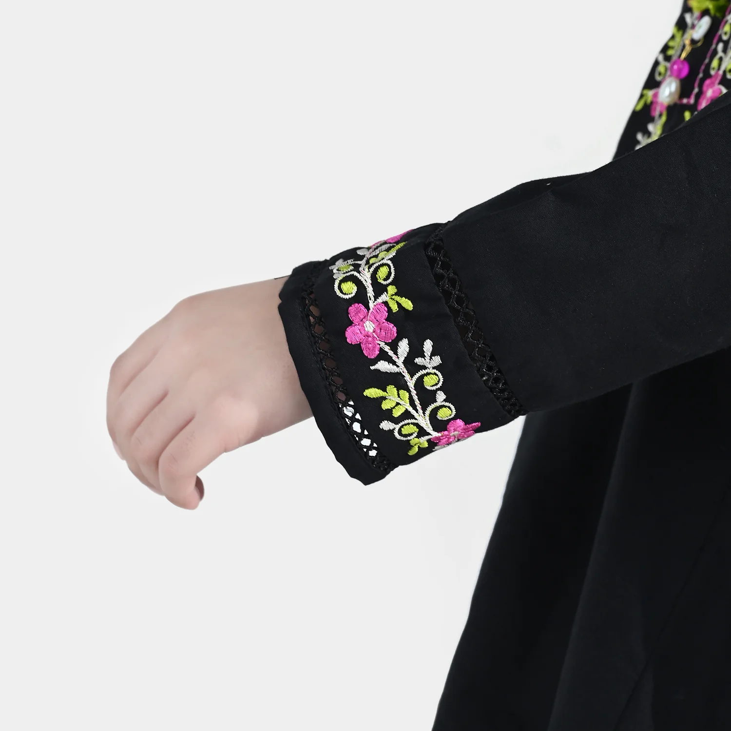 Girls Cotton Embroidered Kurti (Nargis) – Black - Image 5
