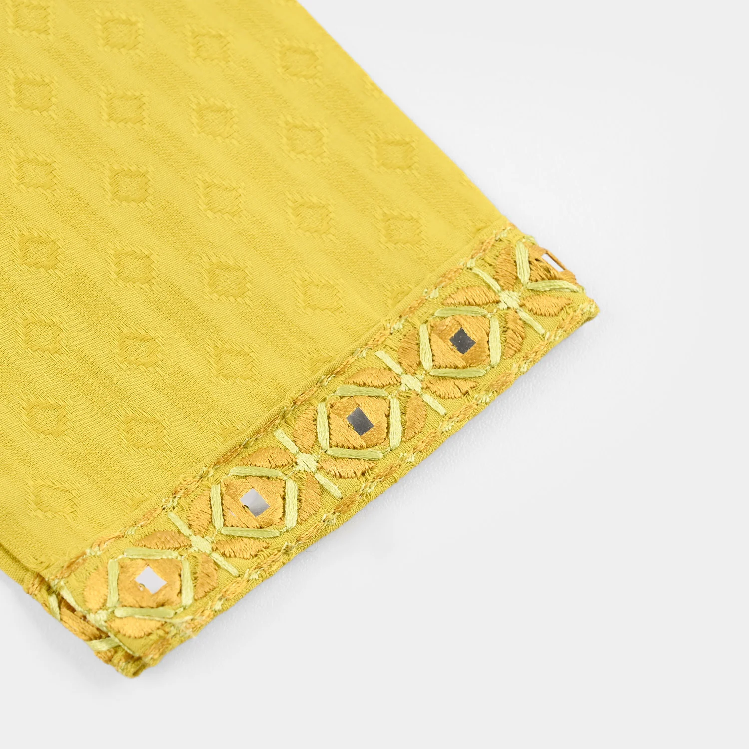 Girls Jacquard Embroidered Kurti (Roshan) β Yellow - Image 8