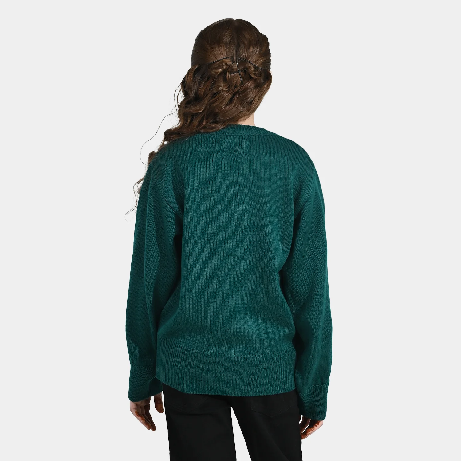 Girls F/S Sweater Keshi - Green - Image 3