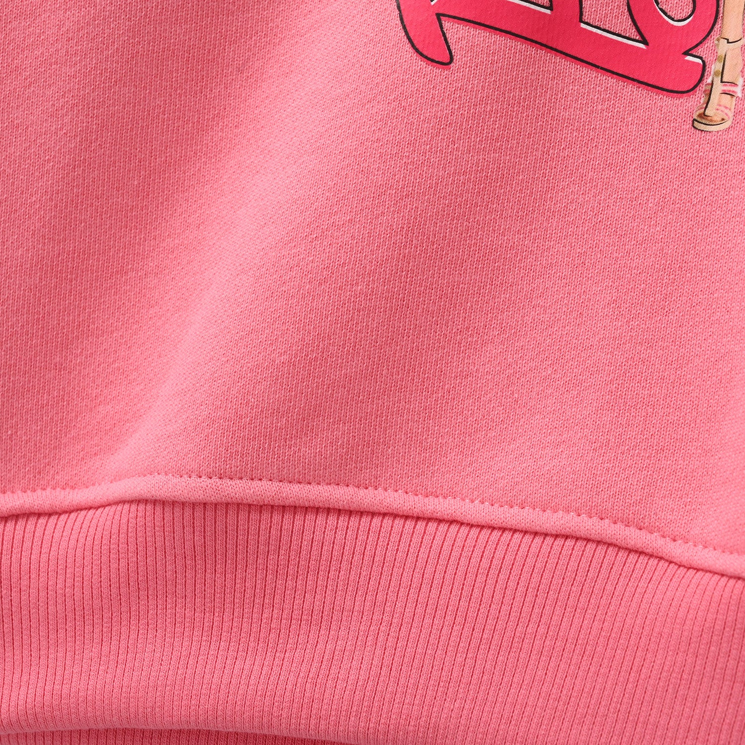 Girls Fleece Sweatshirt-Pink - Image 3