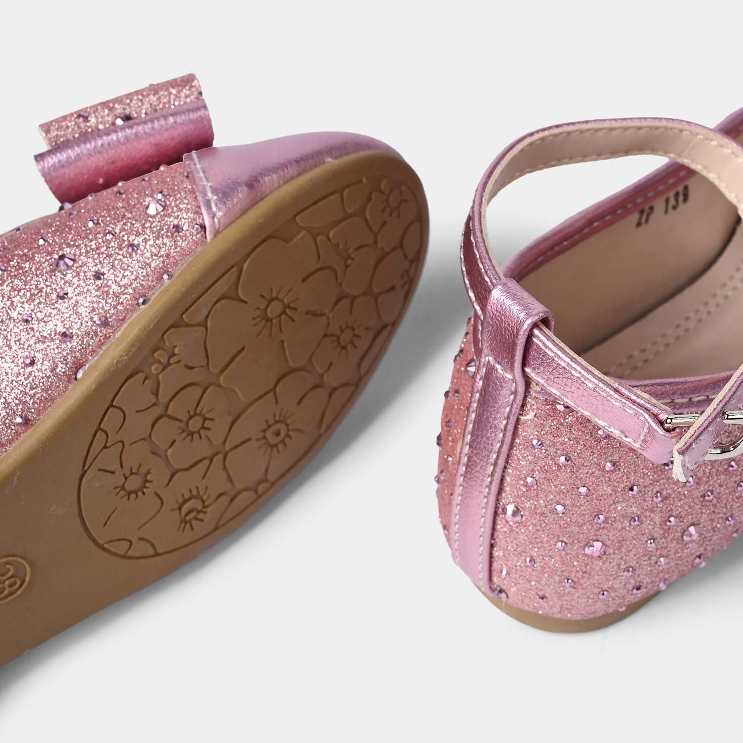 Girls Formal Pumps with Bow ZP-139 – Pink - Image 2