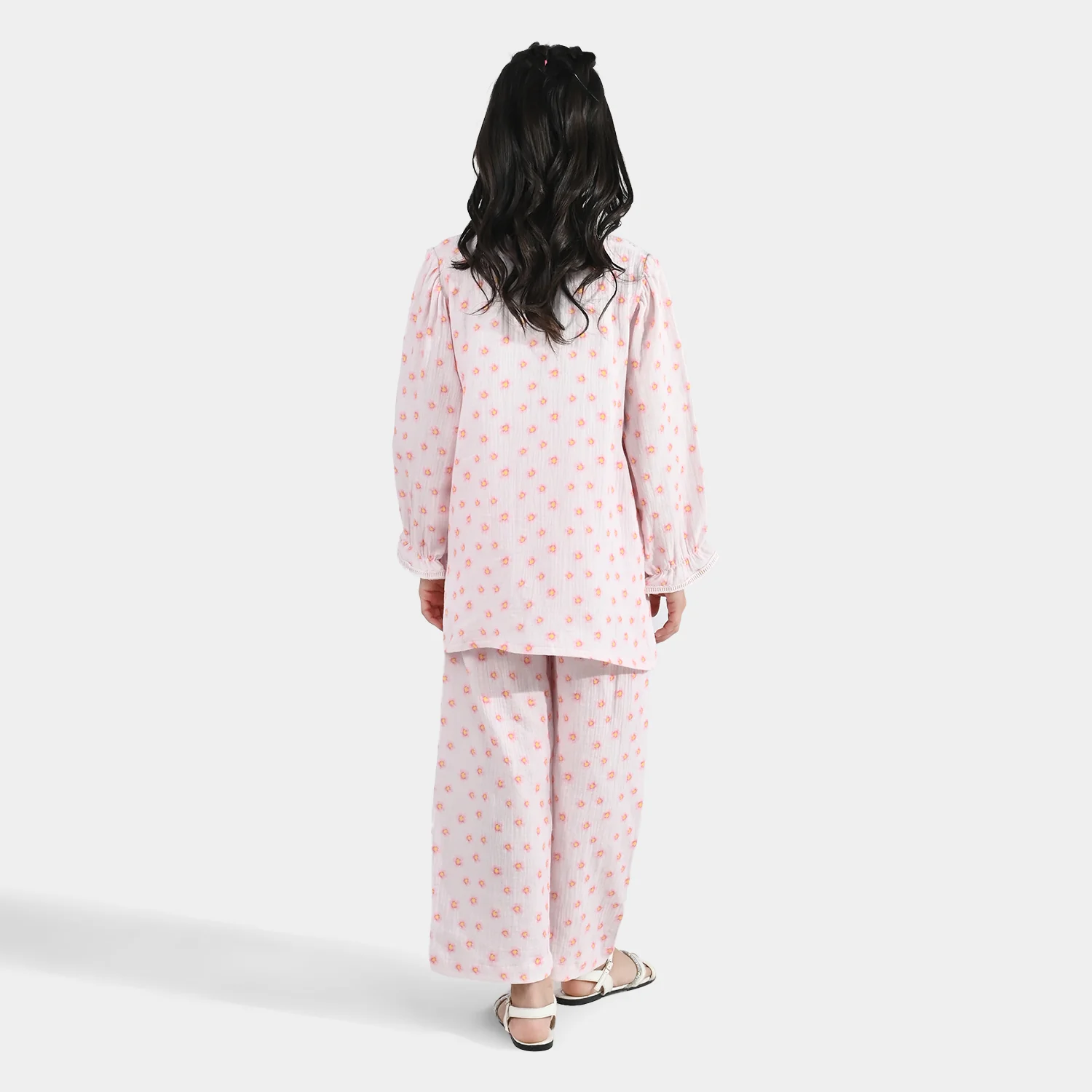 Girls Gauze Co-Ord Set (Orchid) - Baby Pink - Image 6