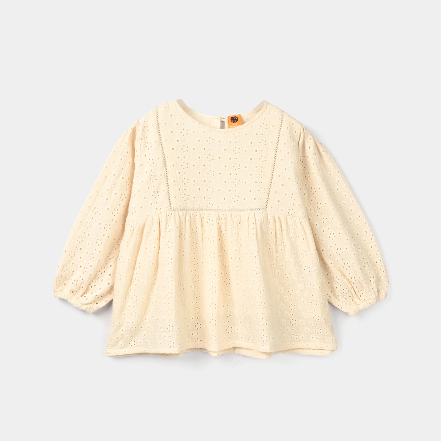 Girls Gauze Emb Top Wild Flower-Off White