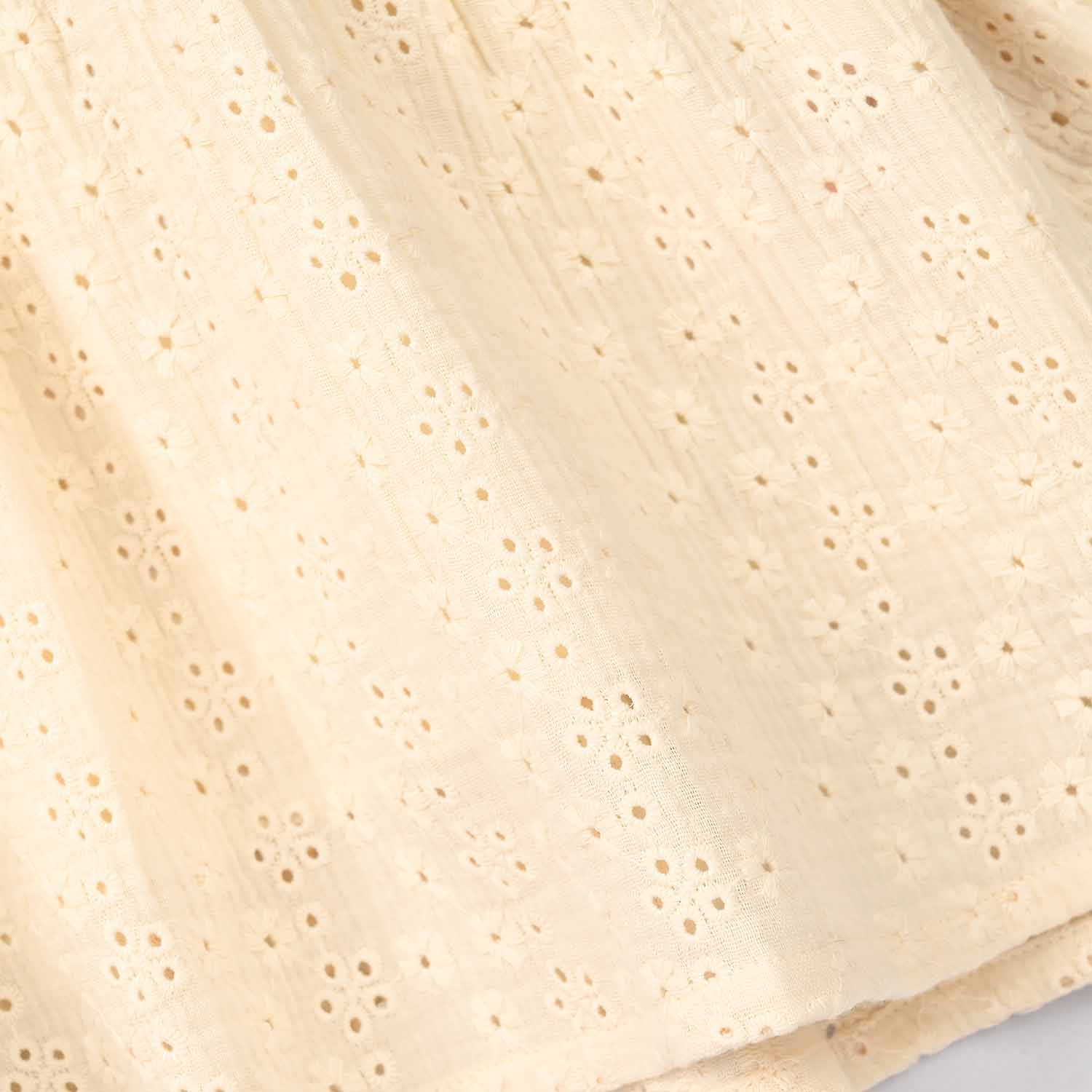 Girls Gauze Emb Top Wild Flower-Off White - Image 2