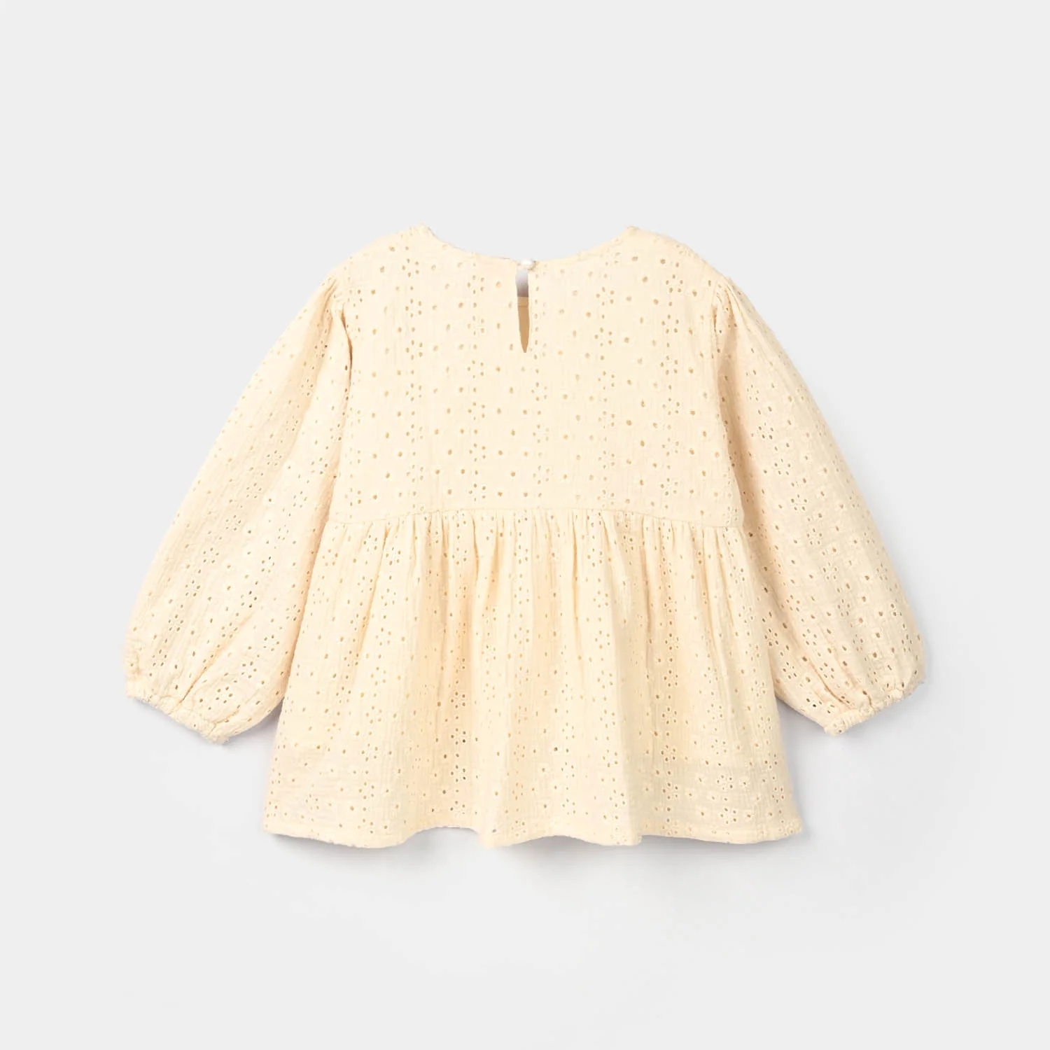 Girls Gauze Emb Top Wild Flower-Off White - Image 3