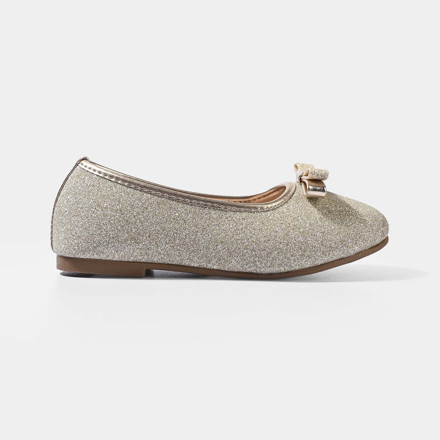 Girls Glitter Bow Pumps MH-2230 – Golden - Image 4