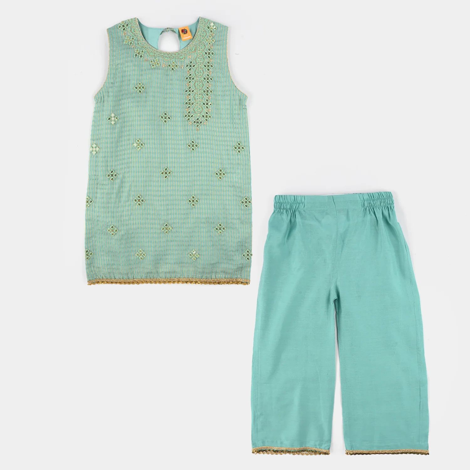 Girls Jacquard 2Pcs Glitter-Mint Green - Image 7