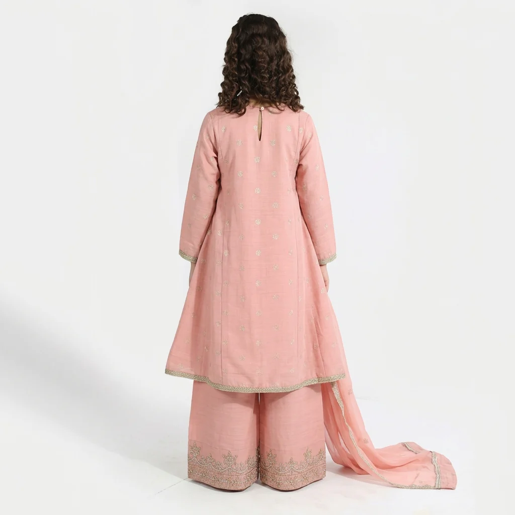 Girls Jacquard 3 Piece Suit (Jewel) - Peach - Image 8