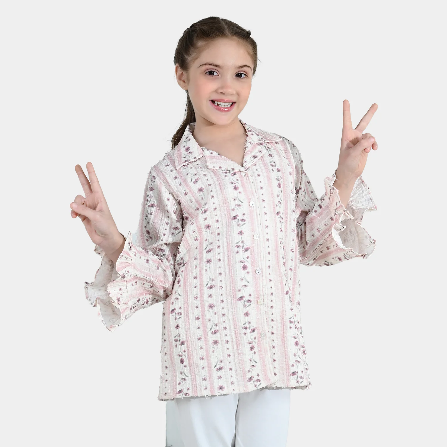 Girls Jacquard Top - Multi - Image 3