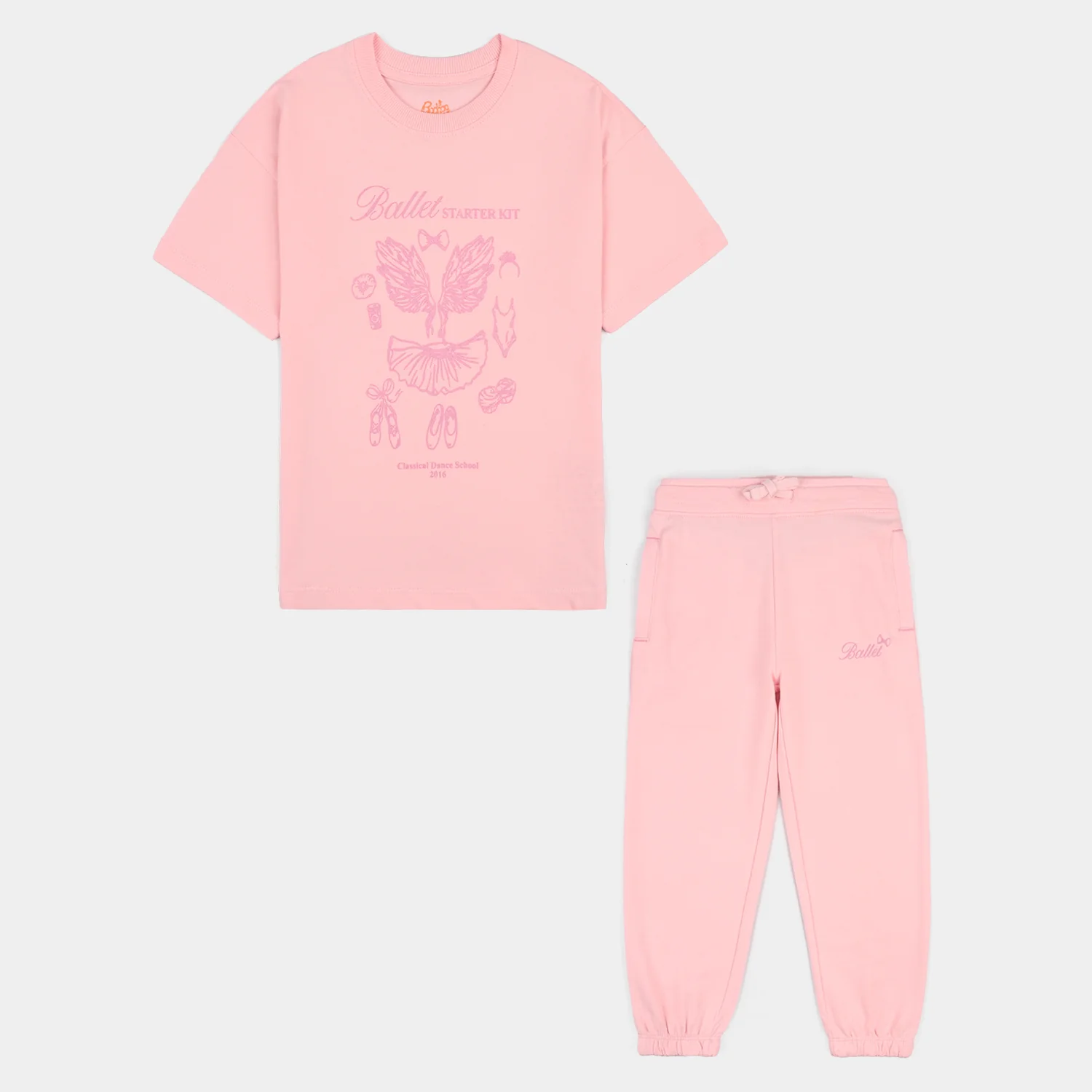 Girls Jersey/Terry 2 Piece Suit Ballet-C.Rose