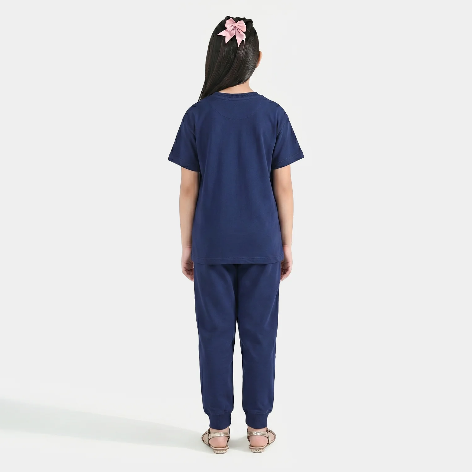 Girls Jersey/Terry 2-Piece Suit (Besties Crew) - Navy Blue - Image 2