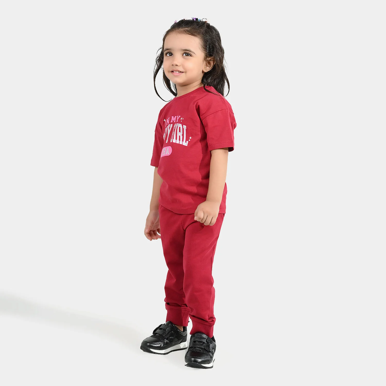 Girls Jersey/Terry 2Piece Suit Happy Girl-Rio.Red - Image 3