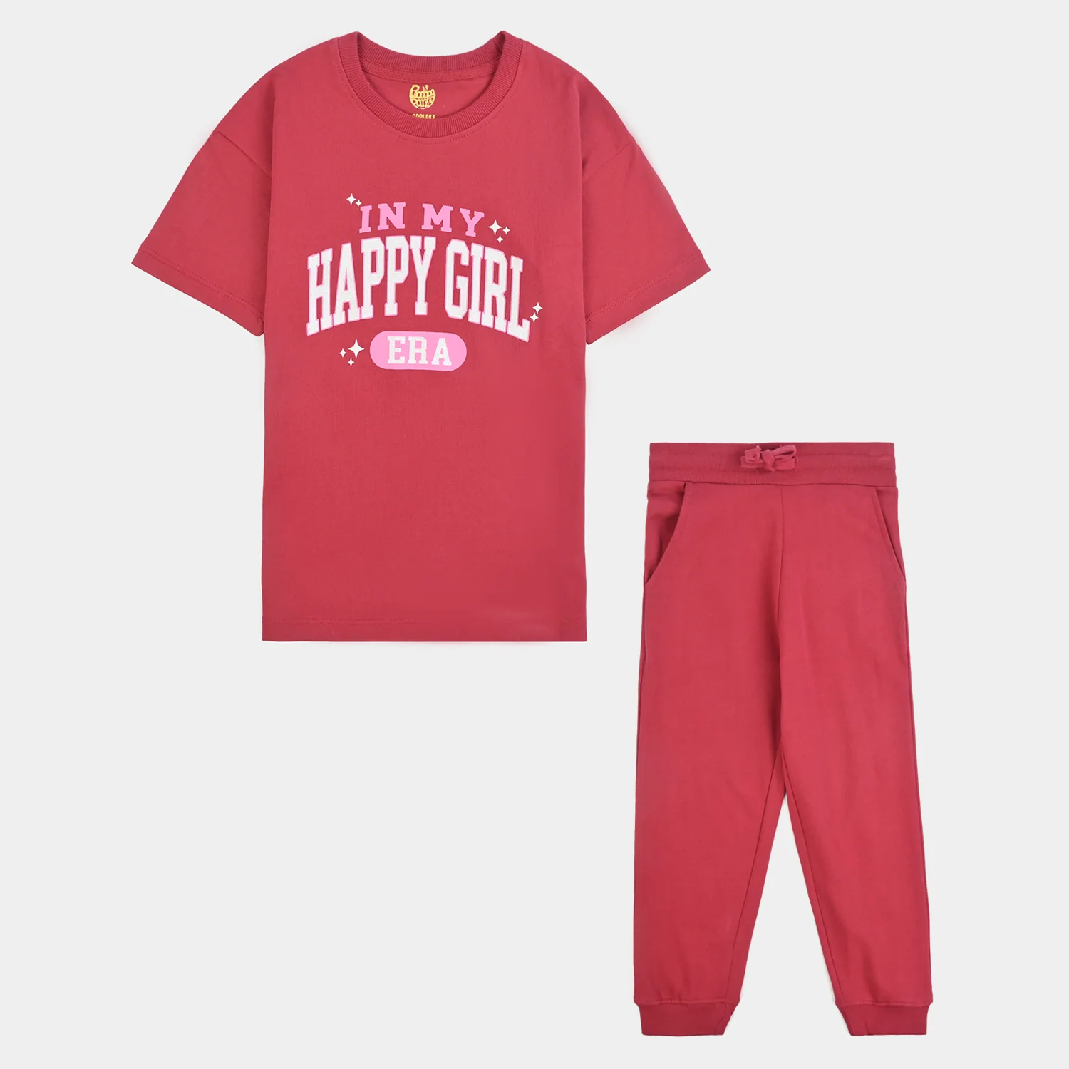 Girls Jersey/Terry 2Piece Suit Happy Girl-Rio.Red - Image 5