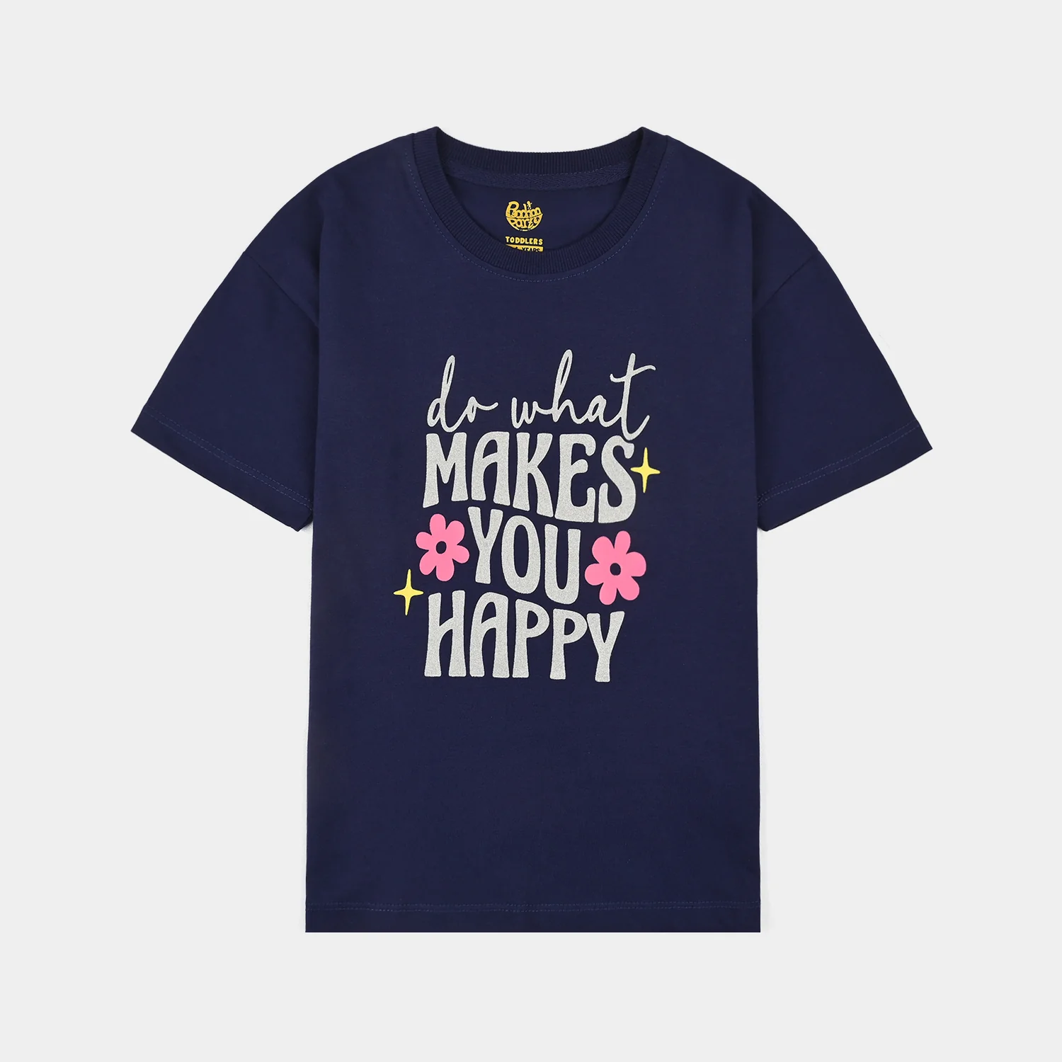 Girls Jersey/Terry 2Piece Suit Makes You Happy-Navy Blue - Image 2