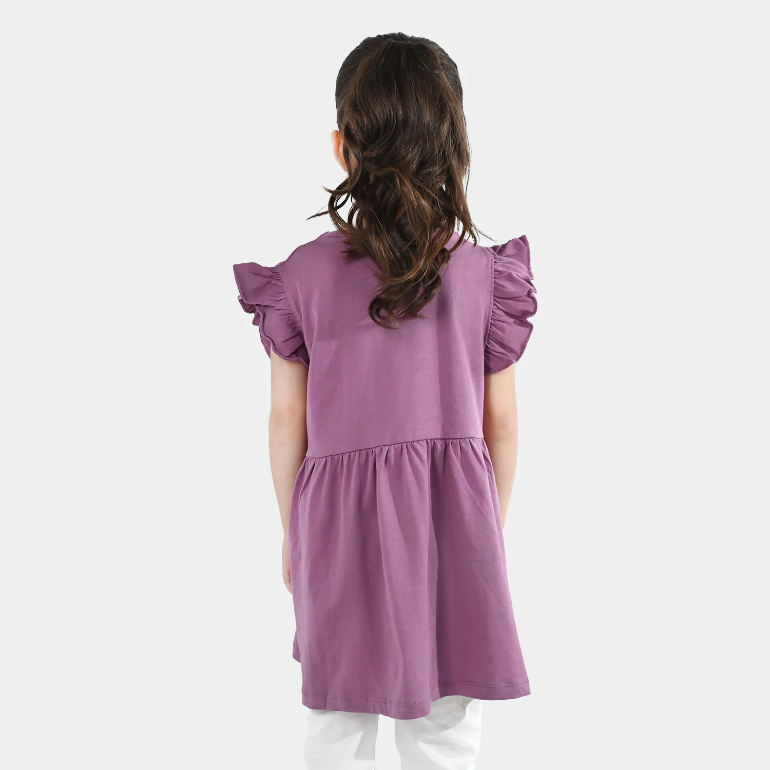 Girls Jersey Terry Knitted Frock (Growing With Love) - Purple - Image 4