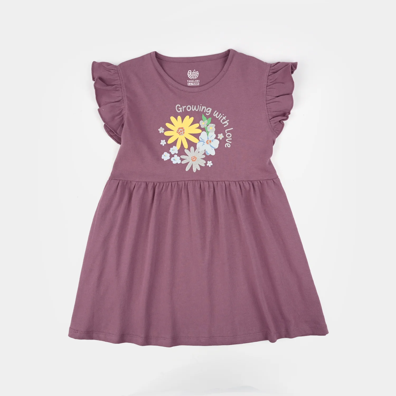 Girls Jersey Terry Knitted Frock (Growing With Love) - Purple - Image 5