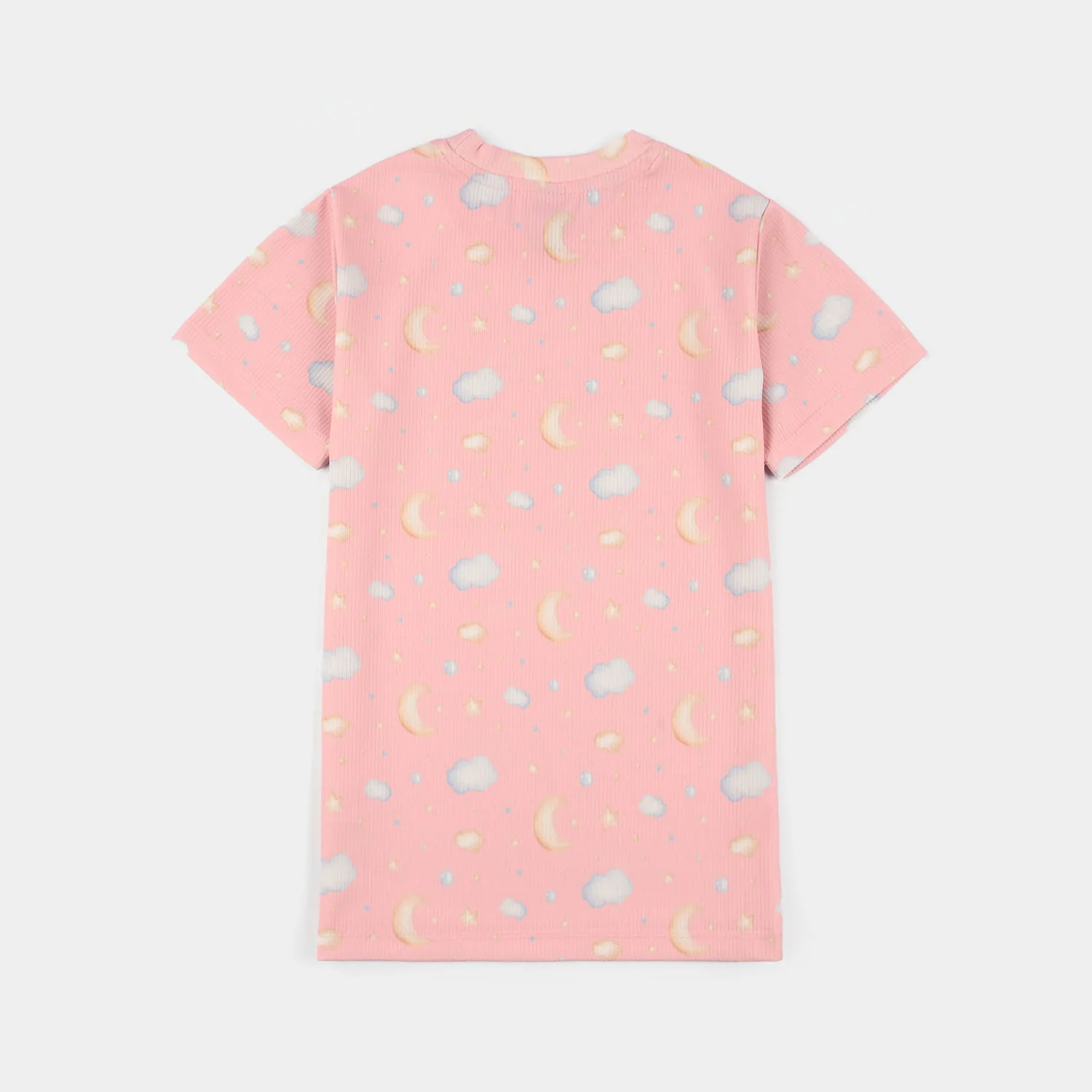 Girls Jersey/Terry Night Suit (Star & Moon) – Pink - Image 5