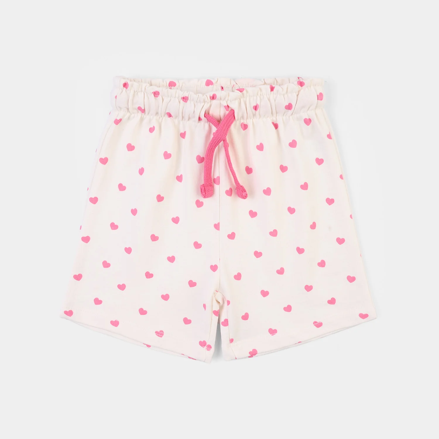Girls Jersey/Terry Short Hearts-Off White