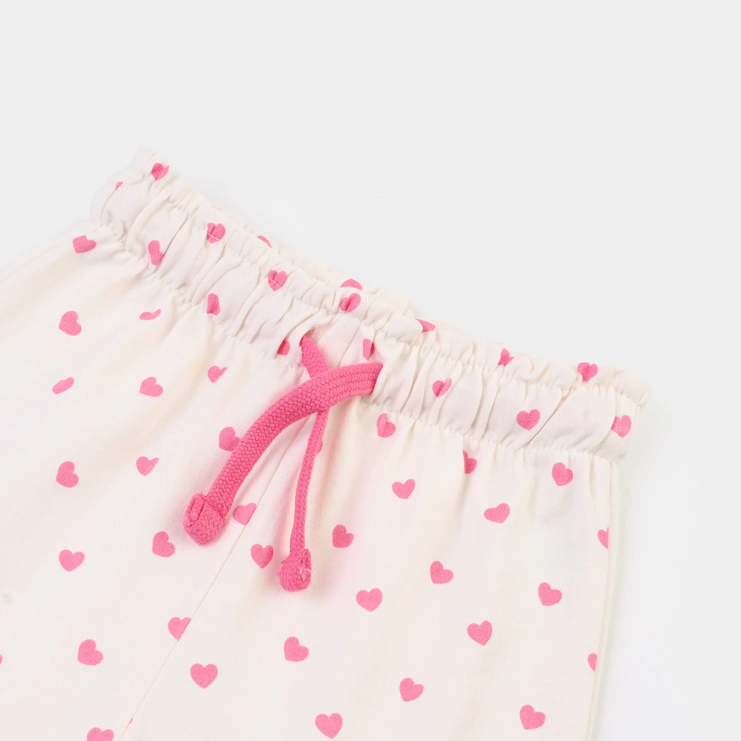Girls Jersey/Terry Short Hearts-Off White - Image 2