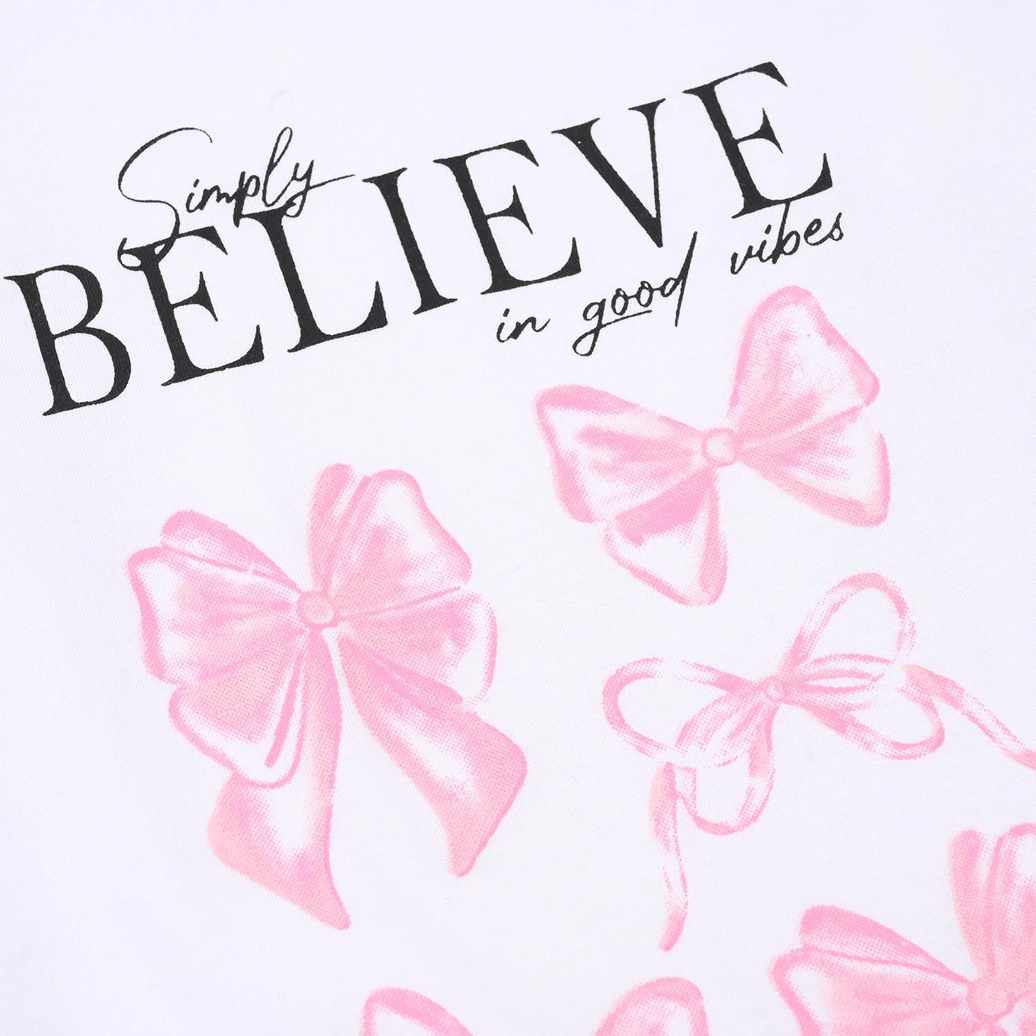 Girls Jersey/Terry T-Shirt (Believe) - White - Image 3