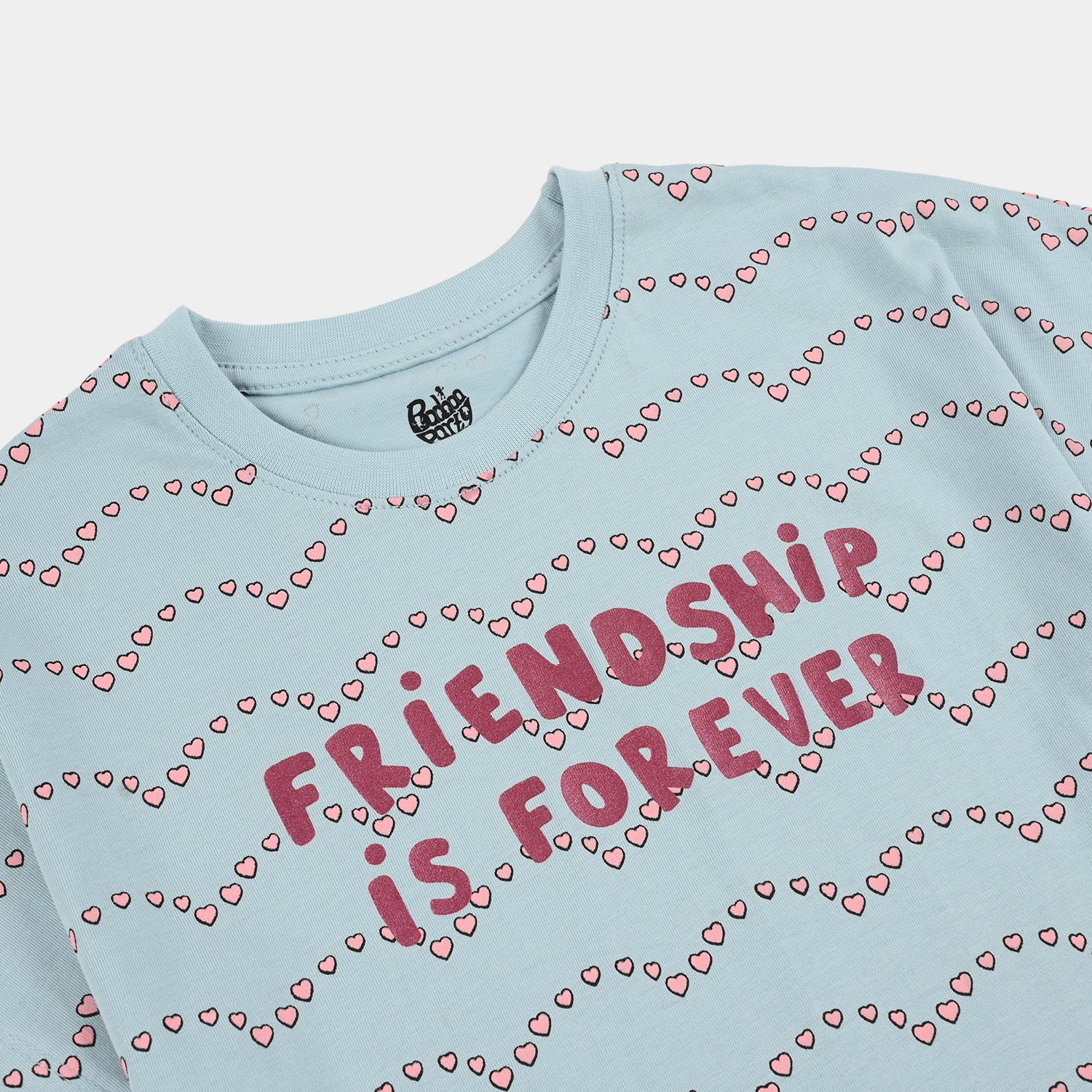 Girls Jersey/Terry T-Shirt (Friendship) - Blue - Image 2