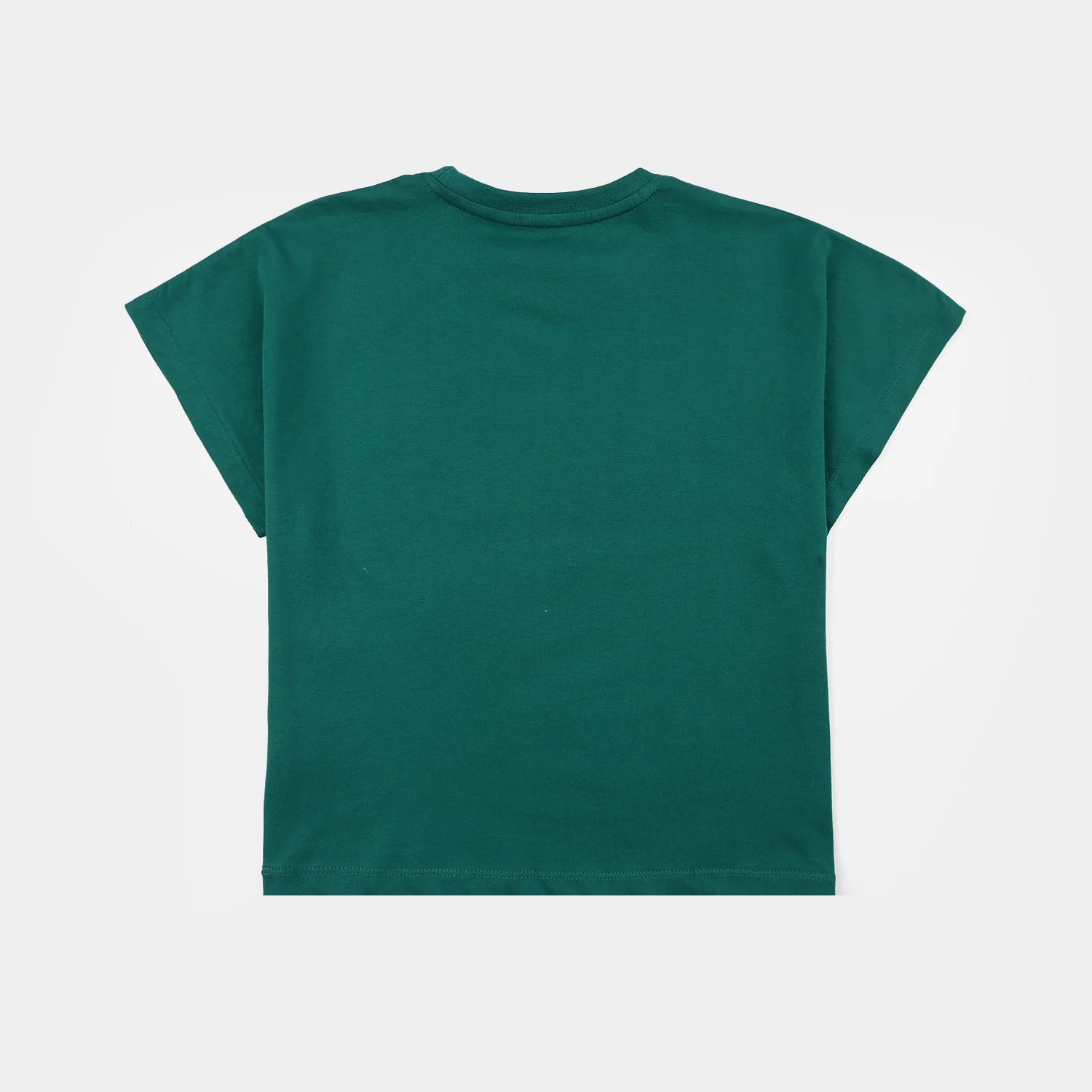 Girls Jersey/Terry T-Shirt (Love Joy Peace) - Green - Image 3