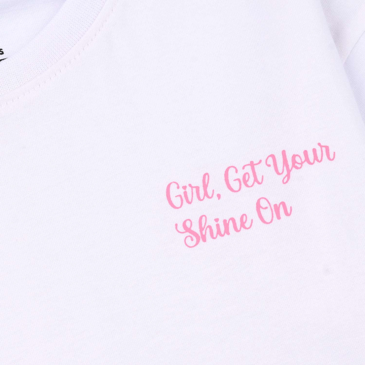 Girls Jersey/Terry T-Shirt (Shine On) - White - Image 3