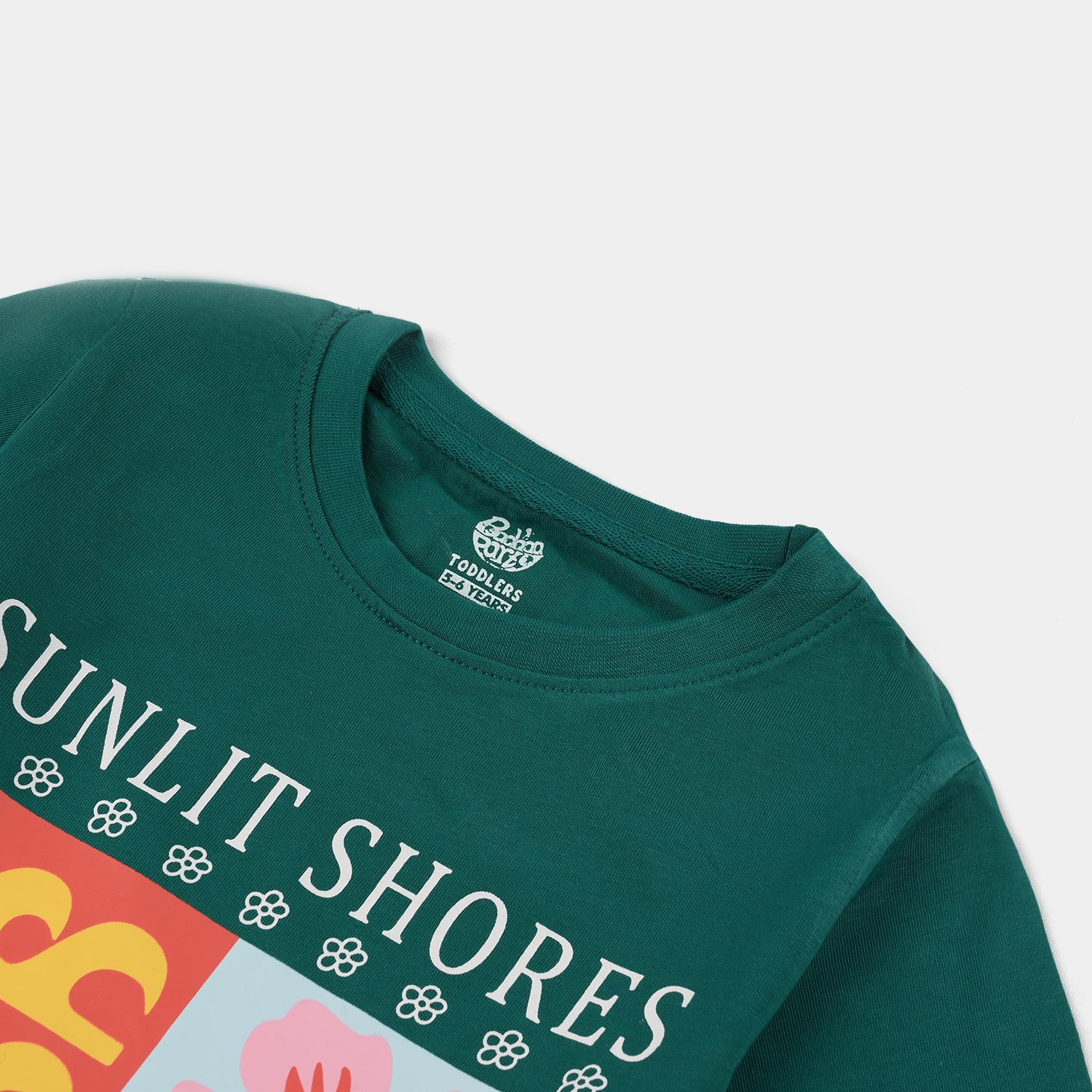 Girls Jersey/Terry T-Shirt Sunlit Shores - Green - Image 2