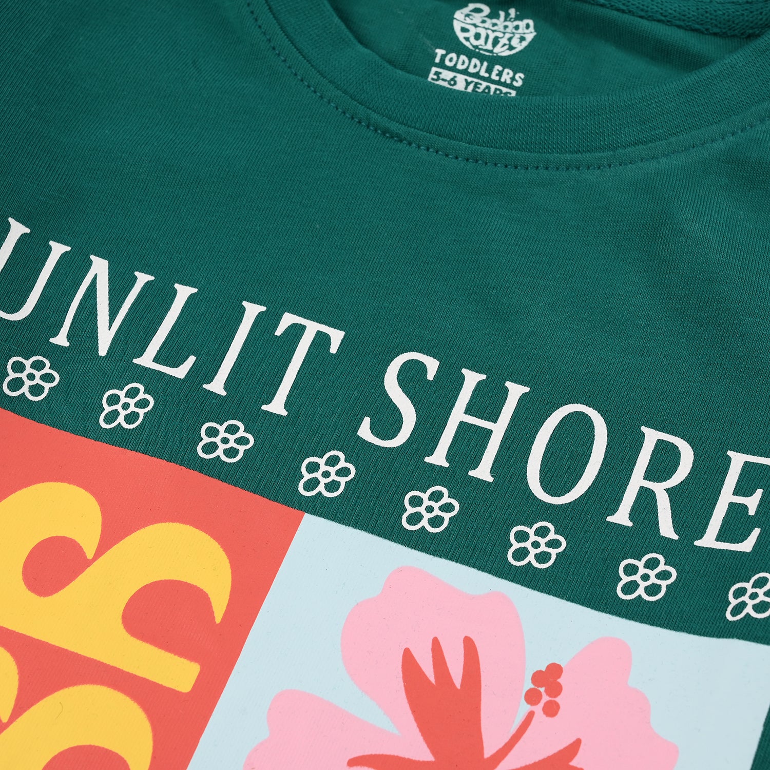 Girls Jersey/Terry T-Shirt Sunlit Shores - Green - Image 3