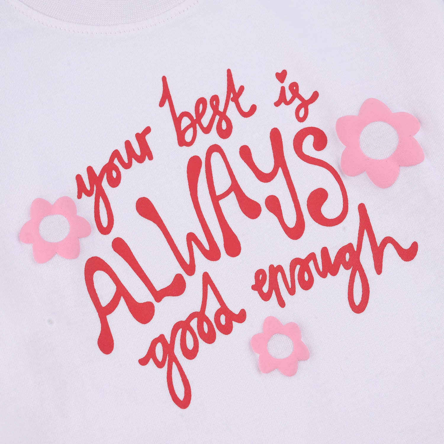 Girls Jersey Terry T-Shirt (Your Best) - White - Image 2