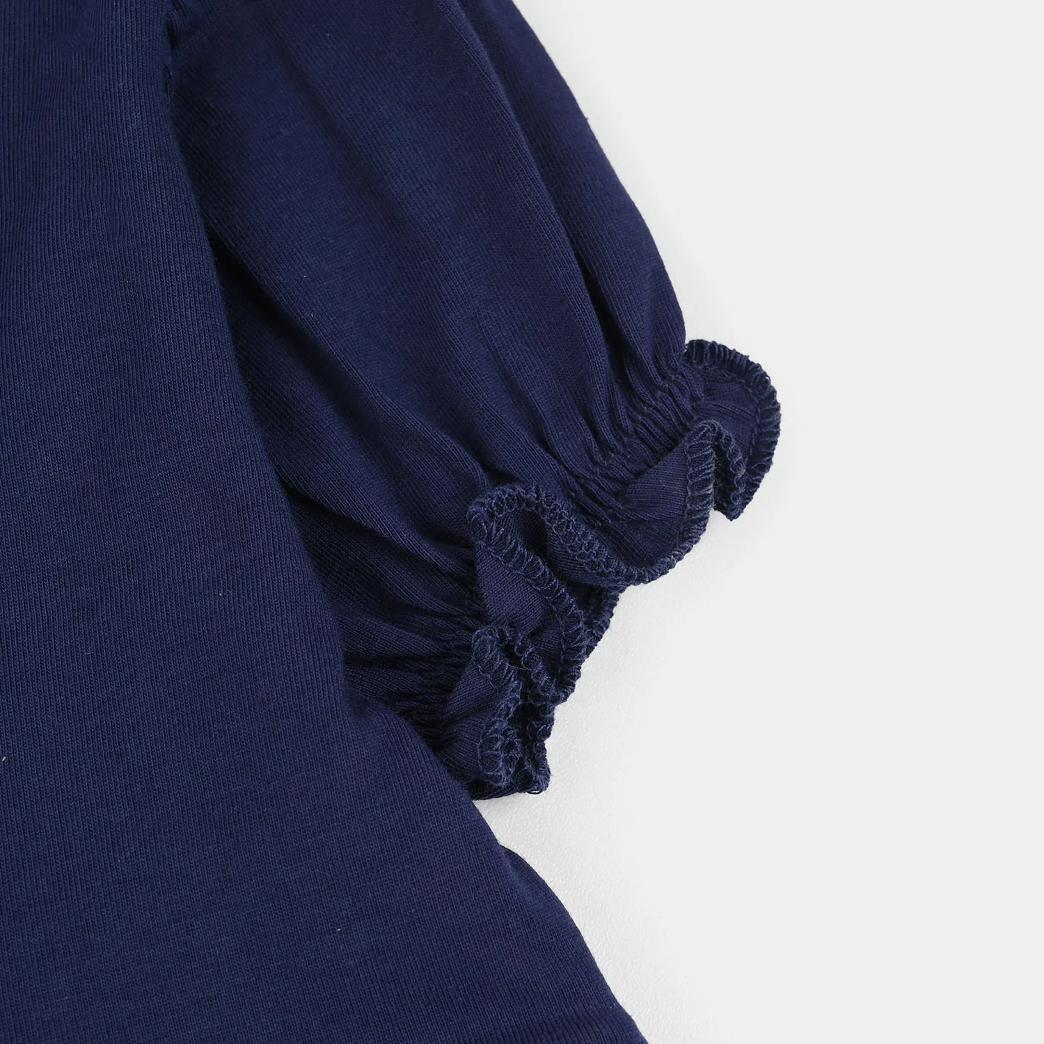 Girls Jersey/Terry Knitted Frock (Flowers & Strawberry) - Navy Blue - Image 7
