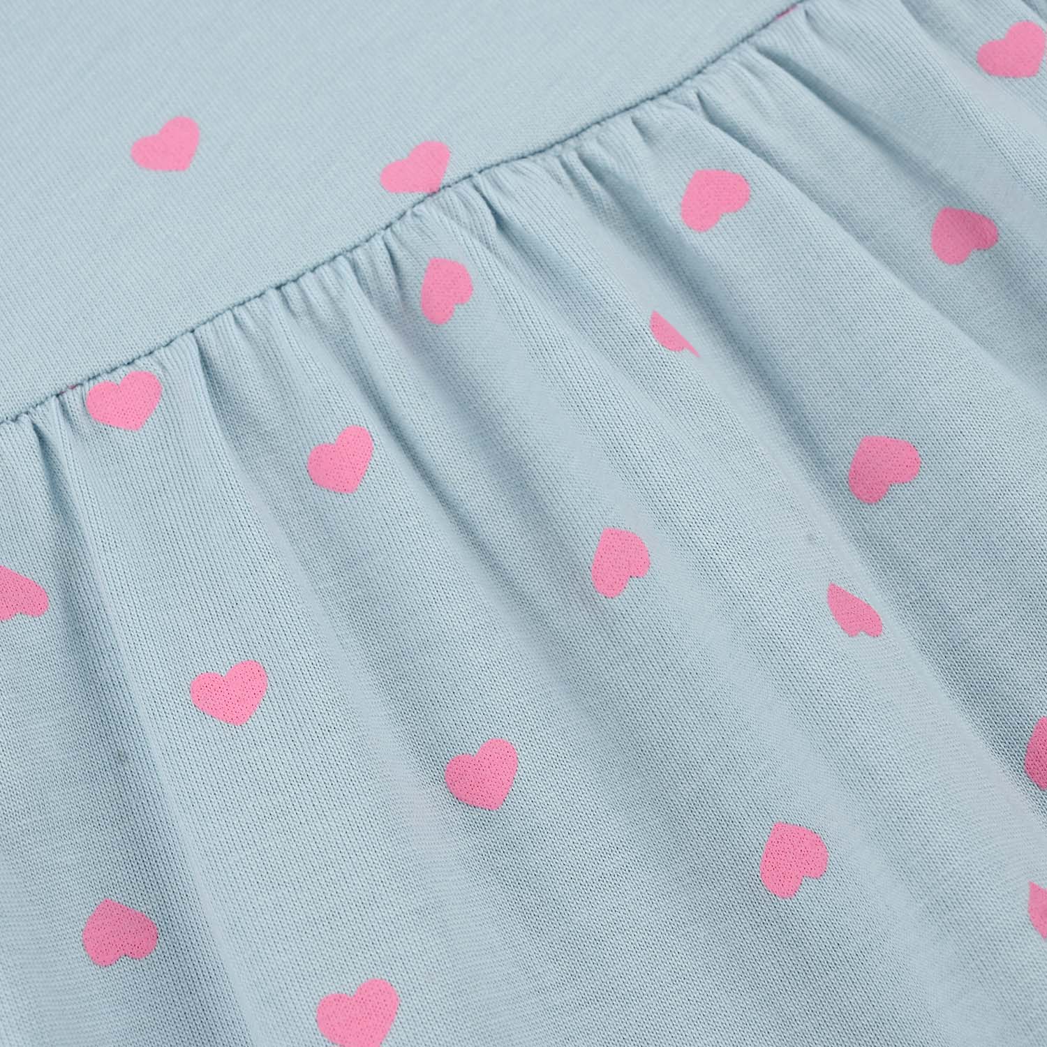 Girls Jersey/Terry Knitted Frock (Hearts) - Grey - Image 7