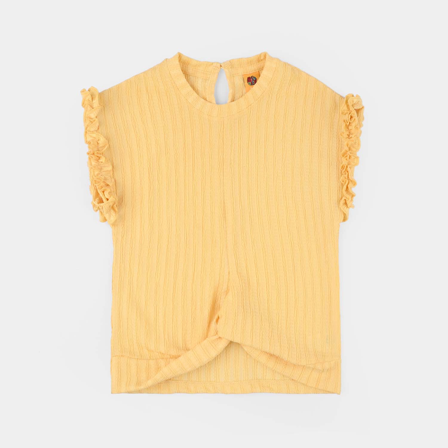 Girls Knitted jacquard T-Shirt (Knot) - Yellow