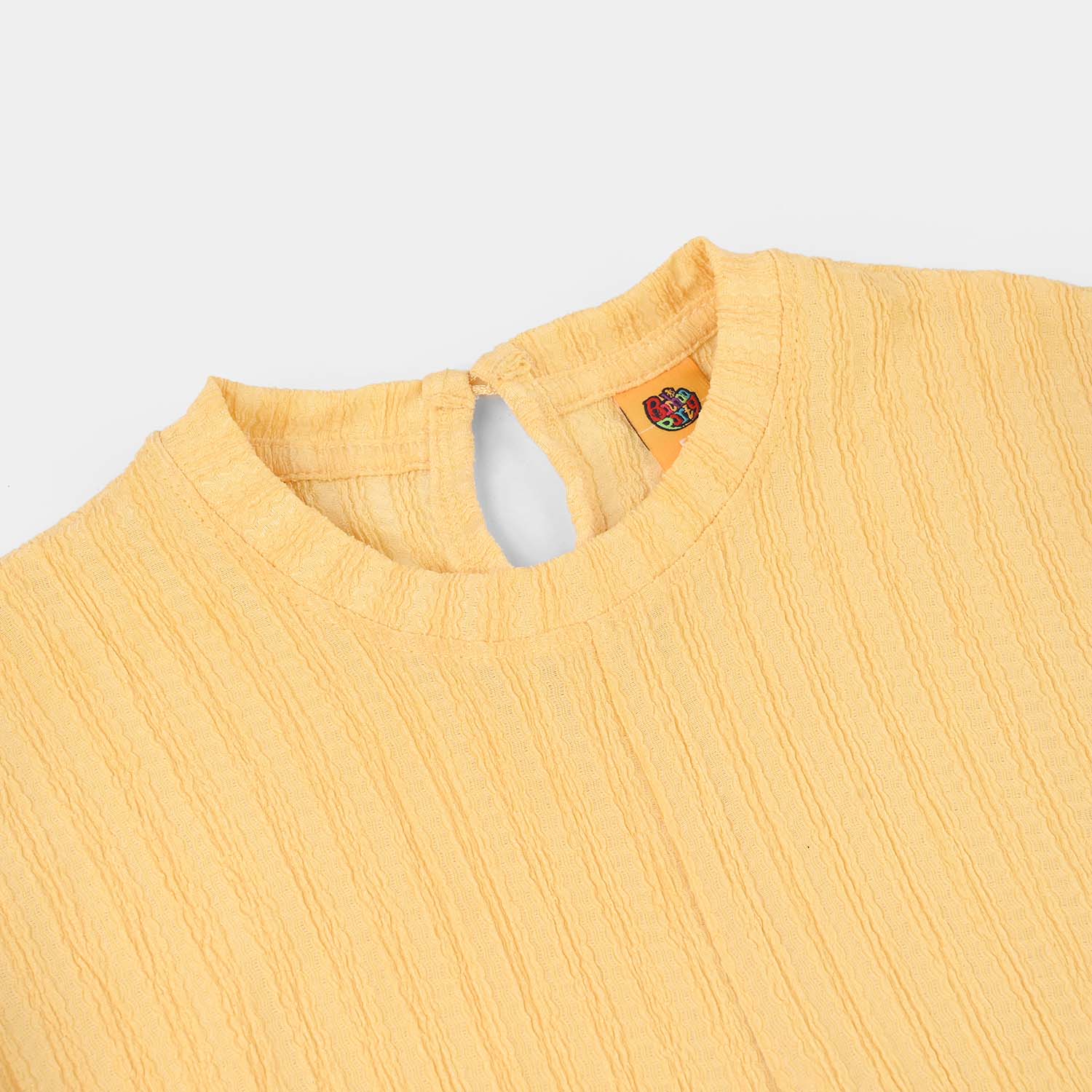 Girls Knitted jacquard T-Shirt (Knot) - Yellow - Image 2