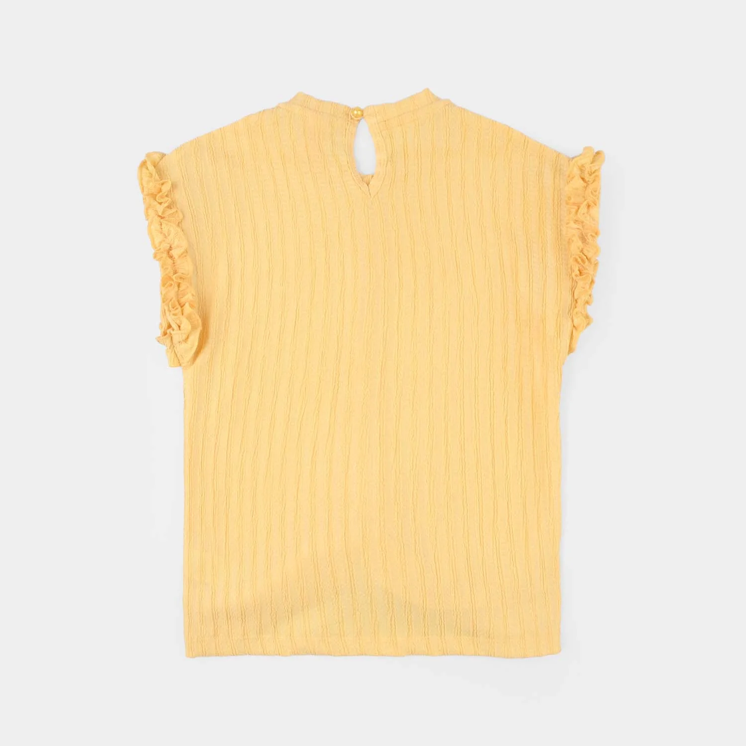 Girls Knitted jacquard T-Shirt (Knot) - Yellow - Image 4