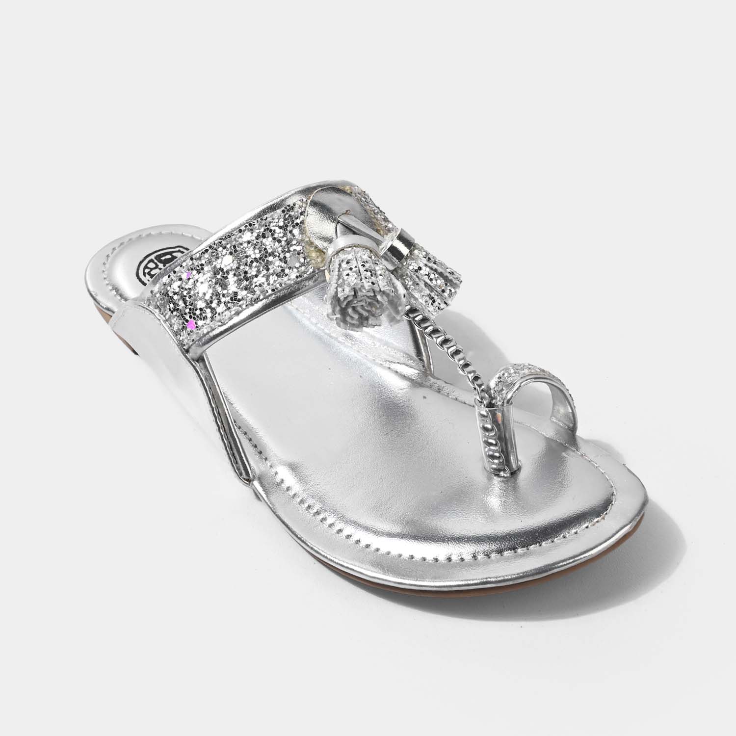Girls Kolhapuri MT-05-SILVER