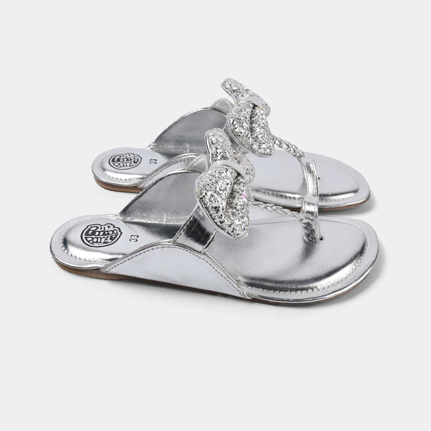 Girls Kolhapuri MT-08-SILVER - Image 3