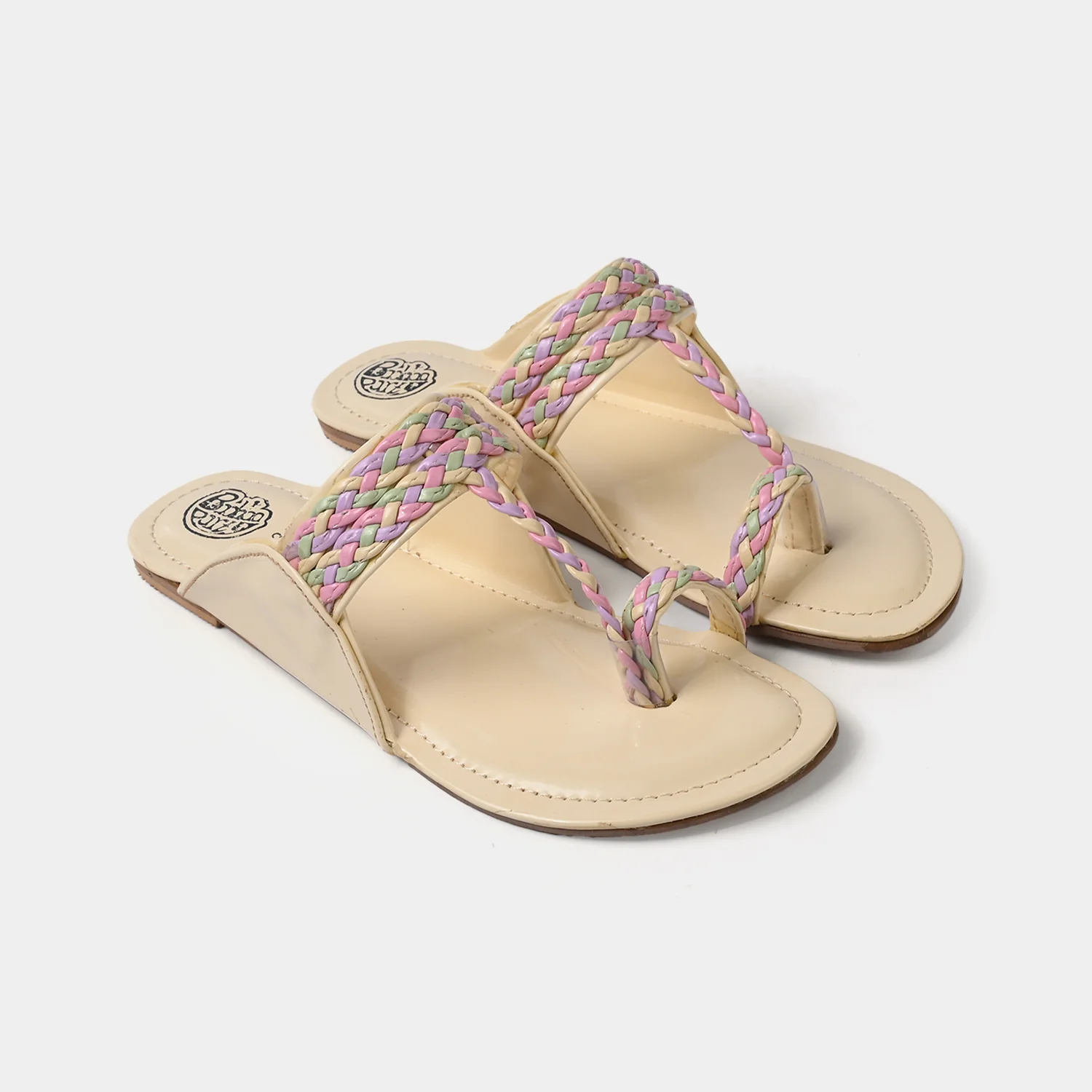 Girls Kolhapuri MT-09-BEIGE - Image 3