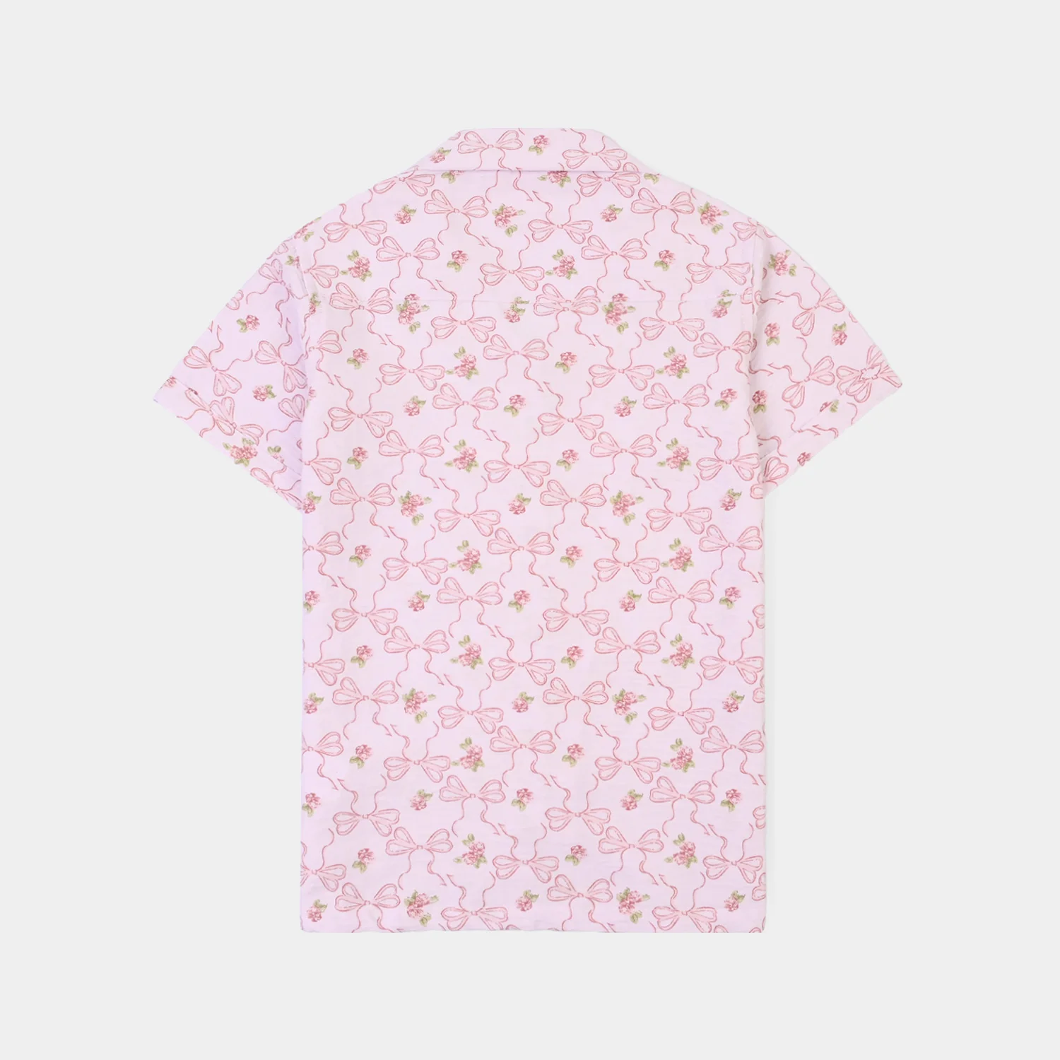 Girls Linen Viscose Nightwear-Bow & Flower-Lilac - Image 5
