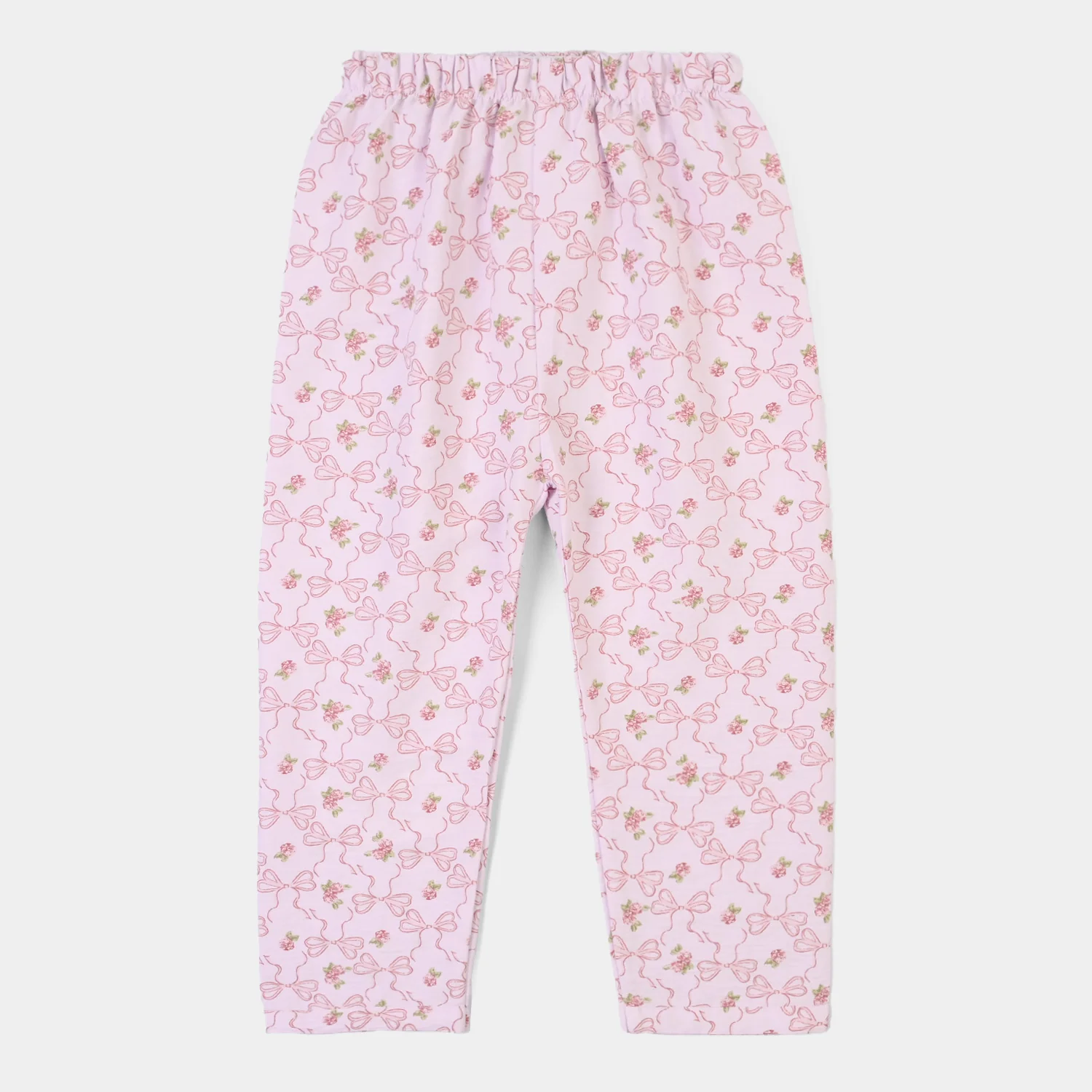 Girls Linen Viscose Nightwear-Bow & Flower-Lilac - Image 6