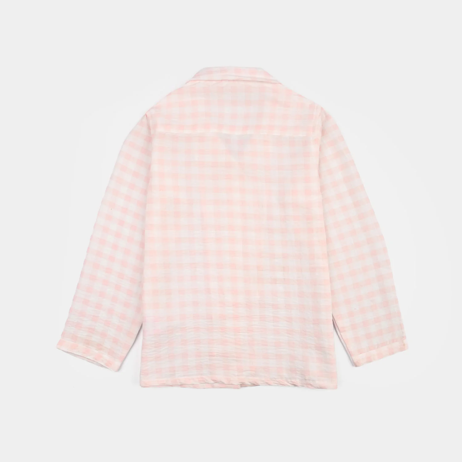 Girls Linen Viscose Nightwear Checkered - Light Pink - Image 5
