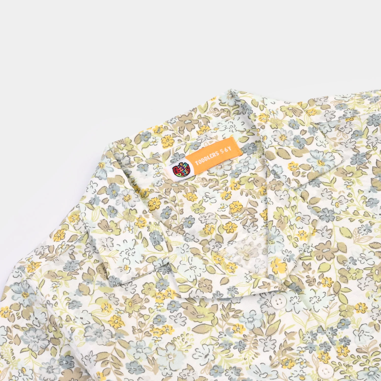 Girls Linen Viscose Nightwear-Floral-Light Green - Image 3