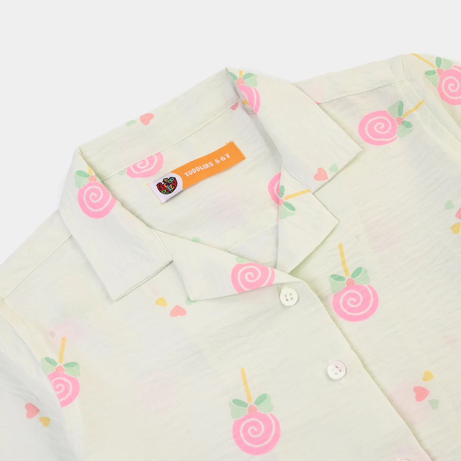 Girls Linen Viscose Nightwear-Heart & Bow - Image 3