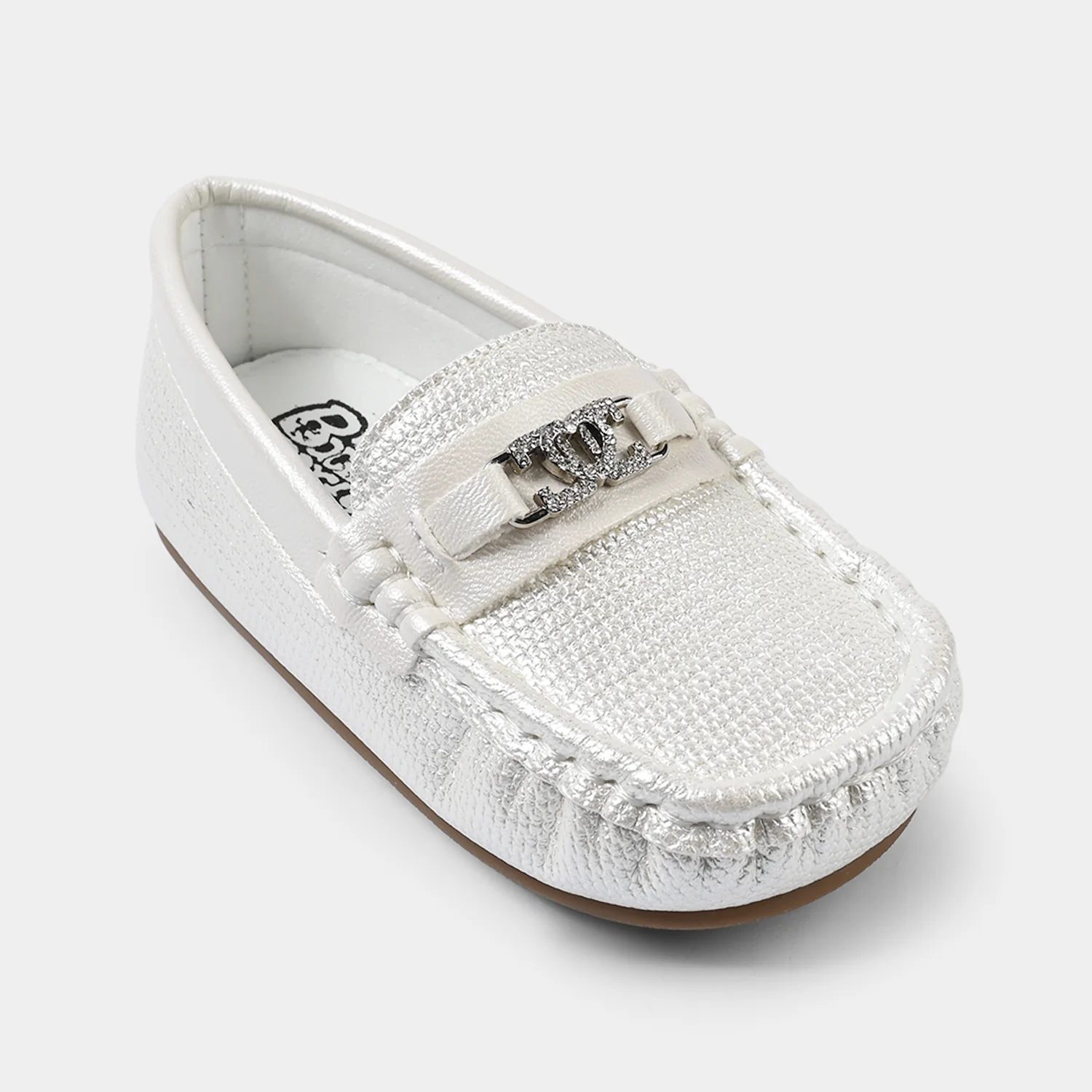 Girls Loafer H502-GR2-SILVER