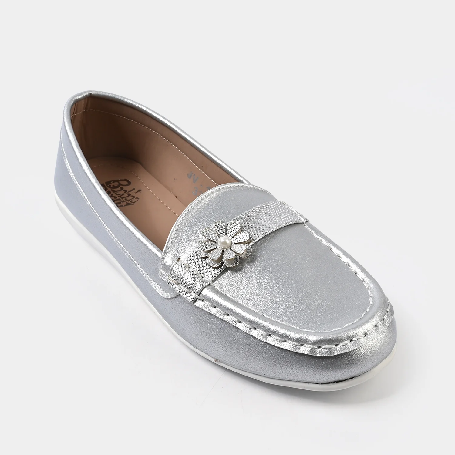 Girls Loafer JV-14-SILVER