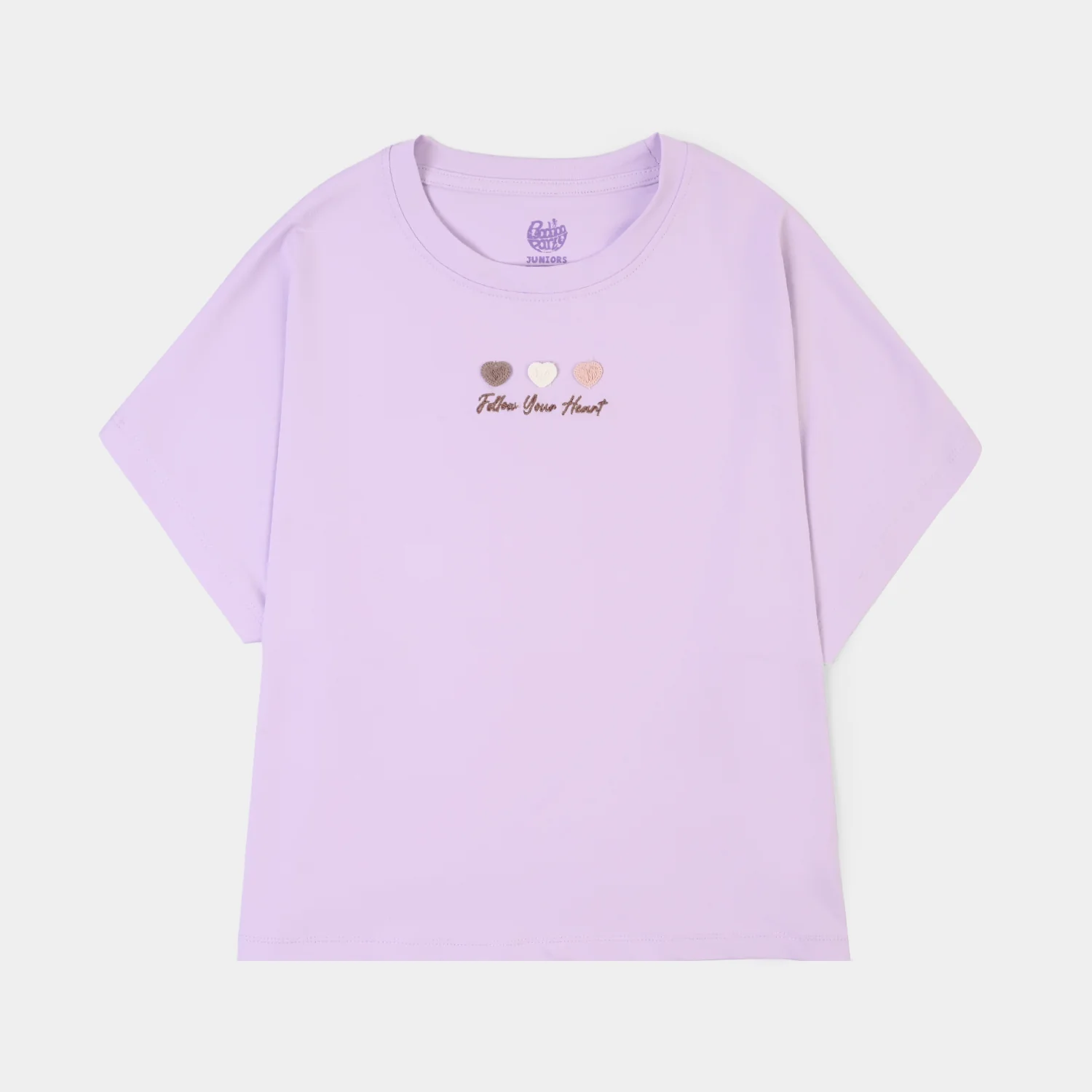 Girls Lycra Jersey T-Shirt H/S FOLLOW YOUR HEARTS-Purple