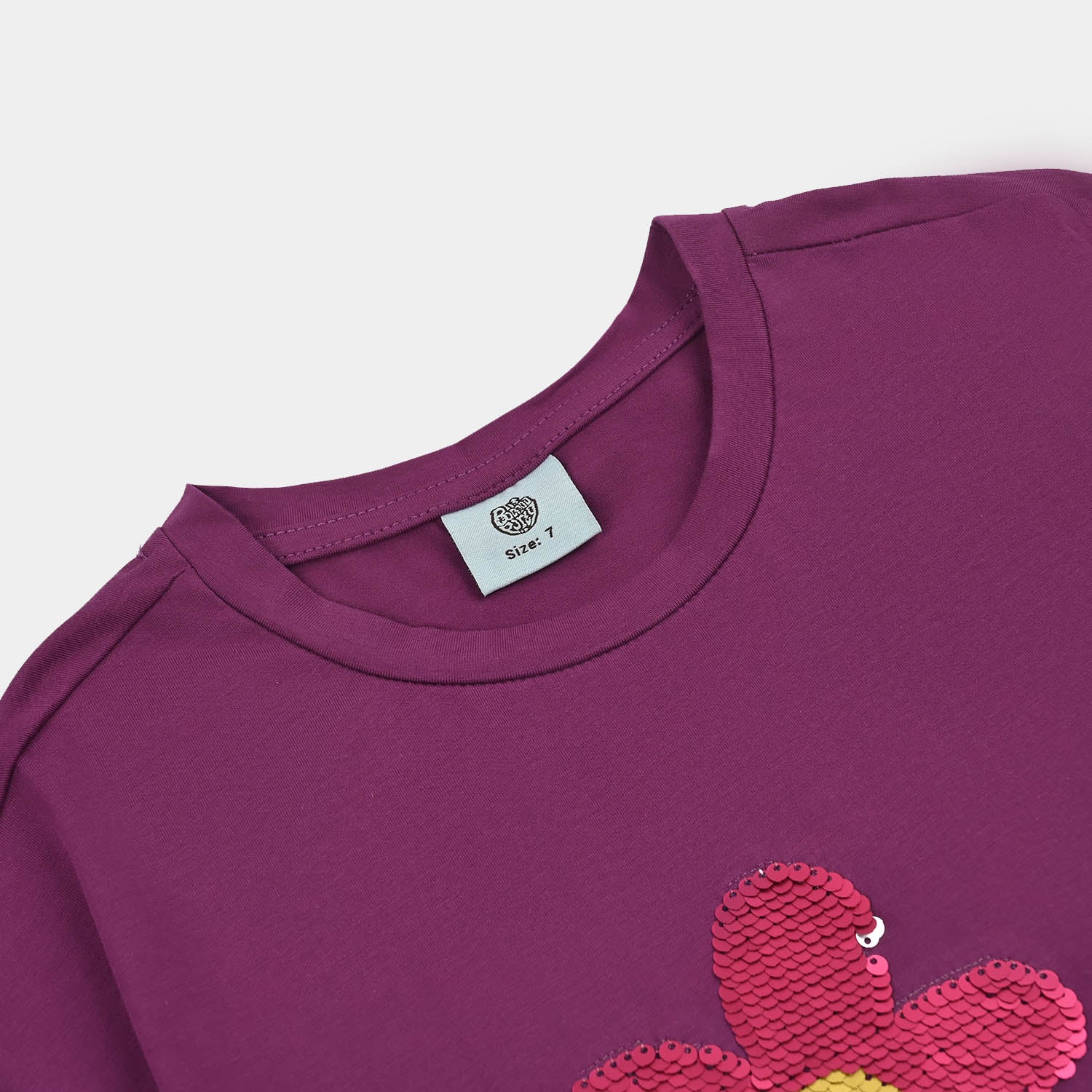 Girls Lycra Jersey T-Shirt Love-Purple - Image 3